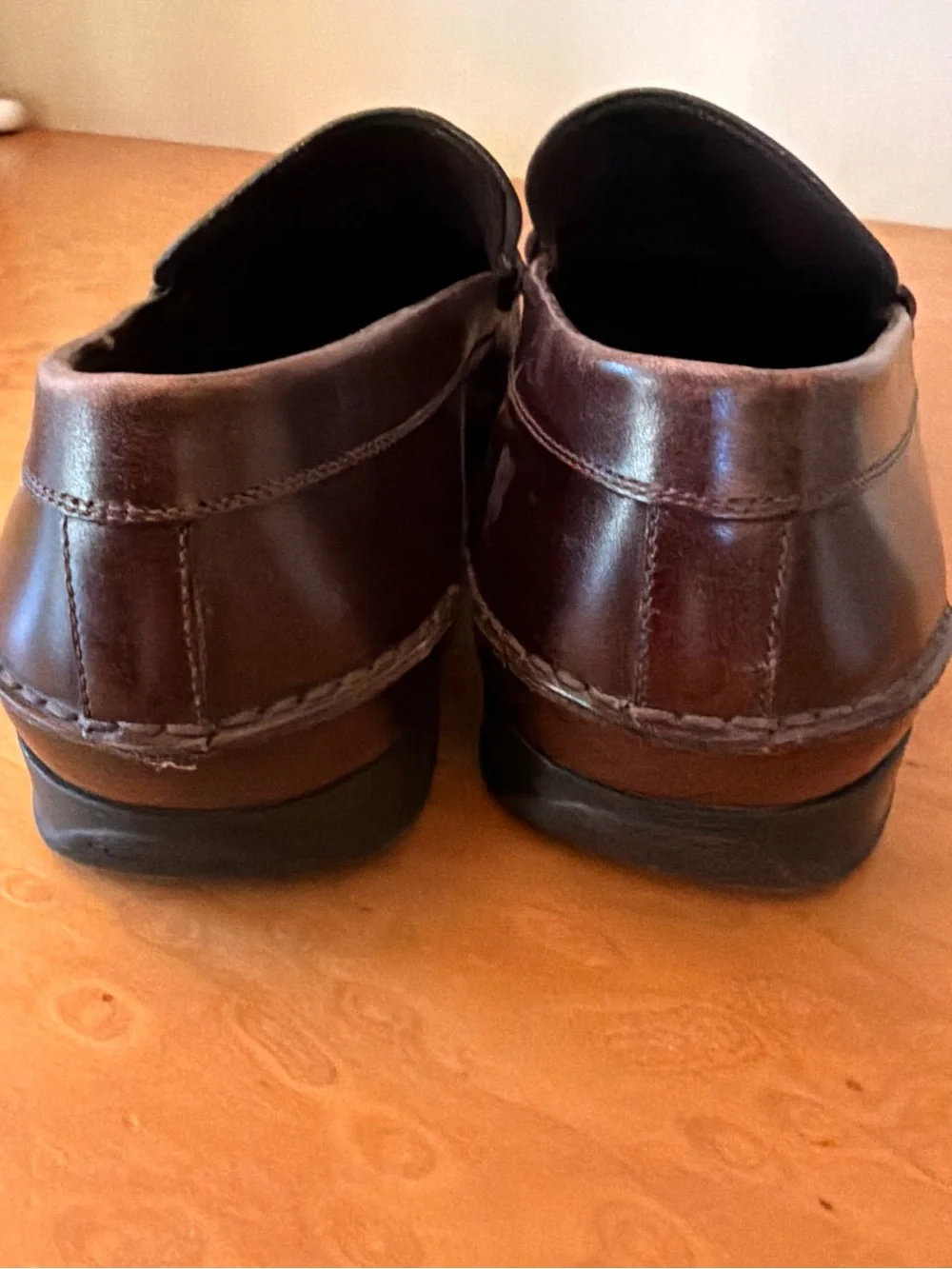 Salvatore Ferragamo Dark Brown Leather Slip-On Loafers